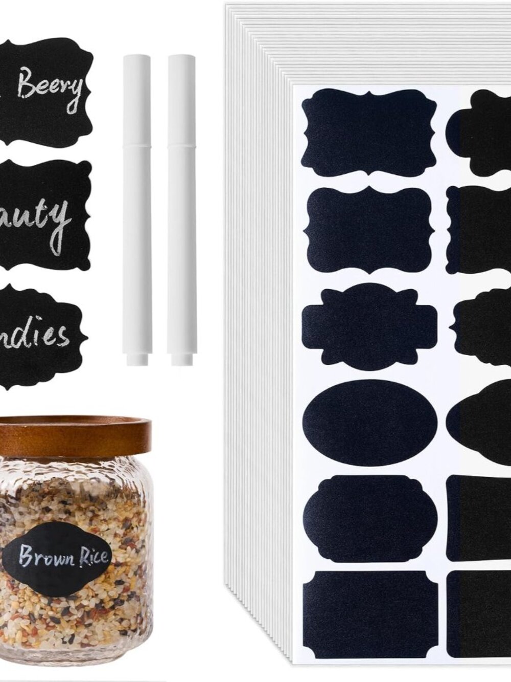 360 Pcs Chalkboard Labels Stickers for Glass Jars, 2.1"x 1.4"